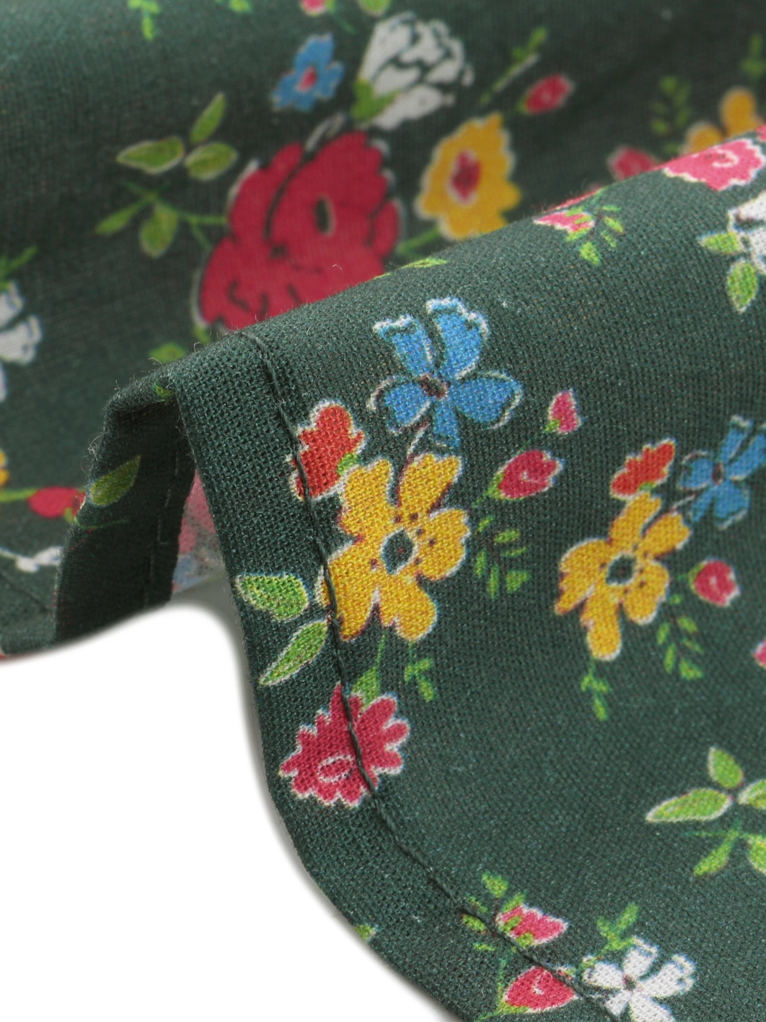 DARING DIVA Women's Turndown Collar Button Down Floral Blouse M Army Green