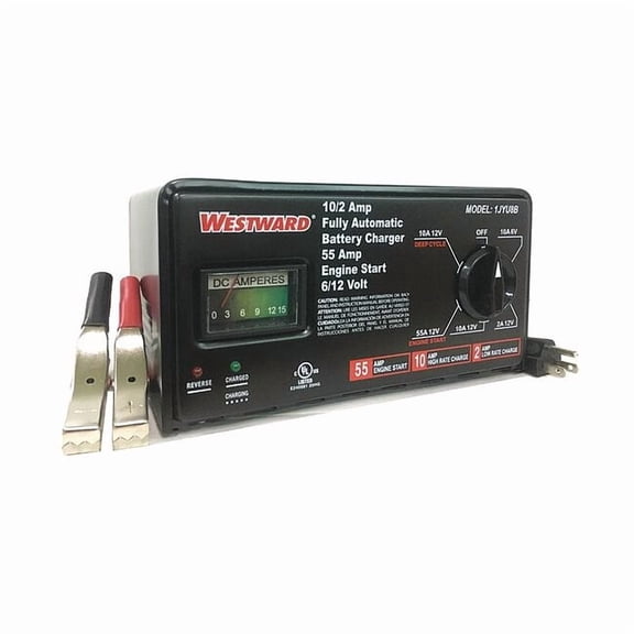 Westward Battery Charger,6/12V (A),55 A Start 1JYU8
