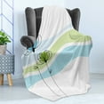 thumbnail image 4 of Flowers Soft Flannel Fleece Throw Blanket, Summer Flowers with Colors and Wave Backgorund Life Season, Cozy Plush for Indoor and Outdoor Use, 60" x 80", Apple Green Aqua, by Ambesonne, 4 of 5