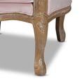 thumbnail image 6 of Bowery Hill Light Pink Velvet White-Washed Oak Armchair, 6 of 9