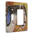 thumbnail image 1 of KuzmarK™ 2 Gang Single Toggle / Single Duplex Rocker Wall Plate - Red Roan Trail Horse Plumb Tuckered Horse Art by Denise Every, 1 of 1