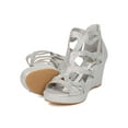 thumbnail image 4 of Women Glitter Platform Wedge Sandal - Rhinestone Wedge Heel - Cut Out Wedge Heel - HK77 By Celeste, 4 of 5