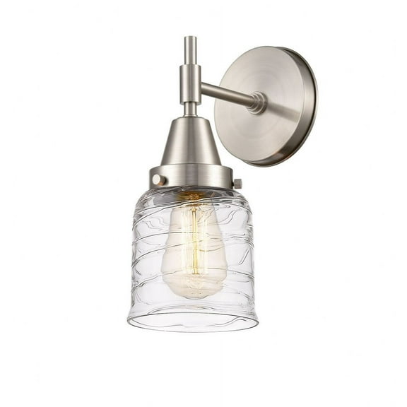 447-1W-SN-G513-Innovations Lighting-Caden - 1 Light Wall Sconce-11 Inches Tall and 5 Inches Wide-Satin Nickel Finish-Deco Swirl Glass Color