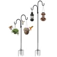 thumbnail image 3 of Heavy Duty Garden Shepherds Hook, Rustproof Powder Coated Metal, Easy Pointed Ground Stake, Decorative Multi Hook Hanger for Bird Feeders Lanterns and Independence Day Outdoor Decor, 3 of 7