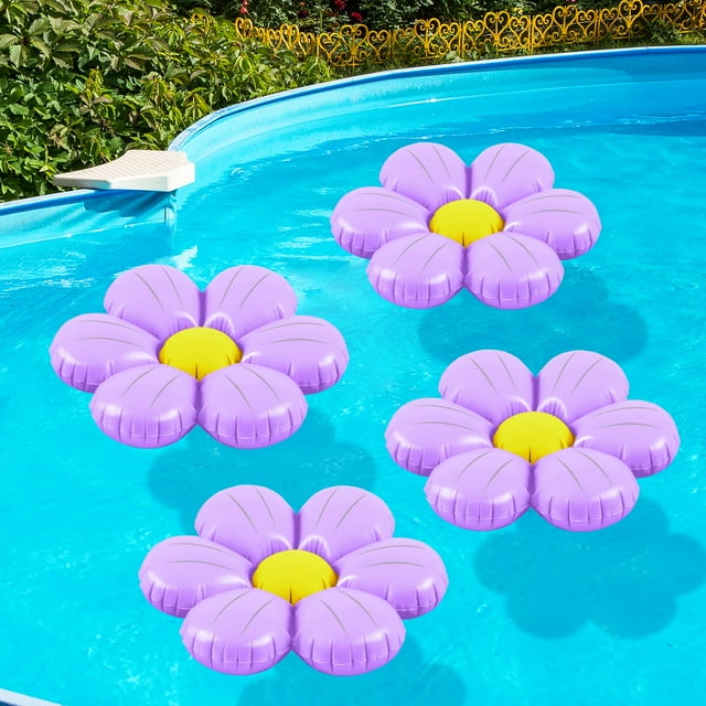 Flotadores Inflables de Flores Margarita para Piscina 50 cm 4 Piezas