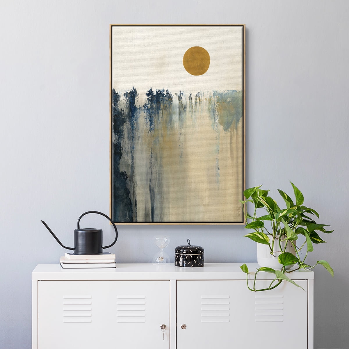 Equilibrium Framed Premium Gallery Wrapped Canvas - Ready to Hang - 27 x 41 - Natural Wood Floating Frame