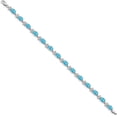 thumbnail image 2 of 14k White Gold Floral Diamond and Blue Topaz Bracelet - 7", 2 of 6