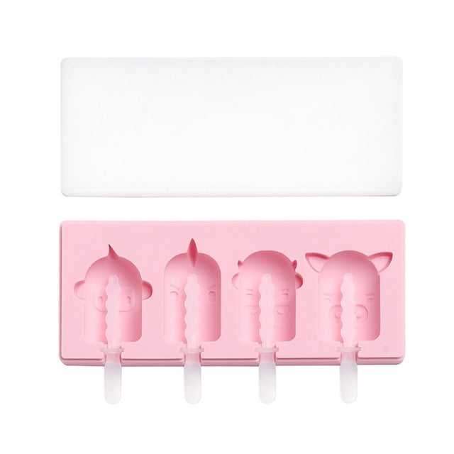 Molde de paletas de helado de silicona hecho a mano con tapa, divertido fabricante de helados DIY for niños