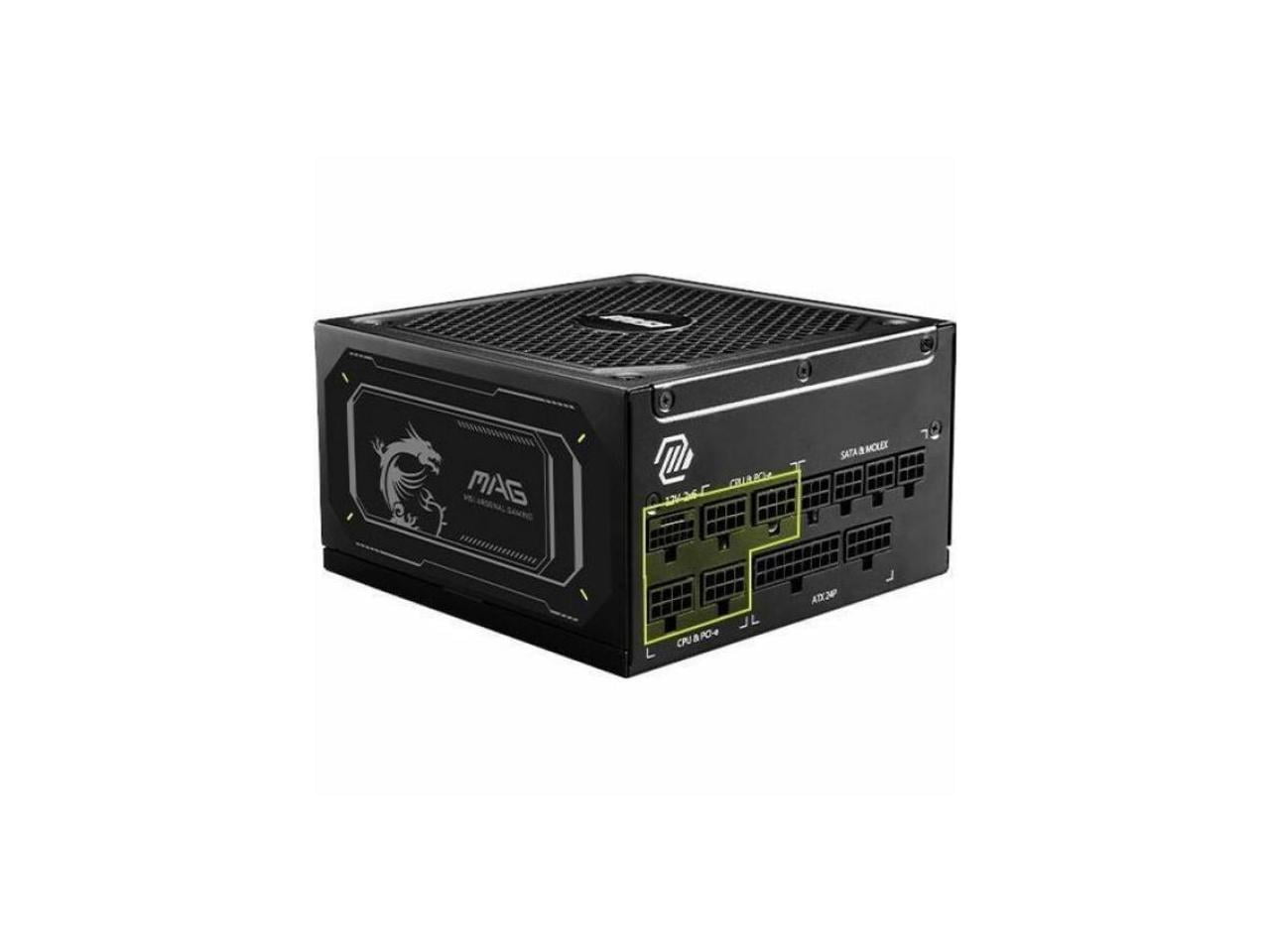 MSI MAG 1000W Power Supply - Internal - 120 V AC, 230 V AC Input - 1000 W - Active PFC - PCI Express Connector - 1 Fan(s) - NVIDIA SLI Supported - 90% Efficiency