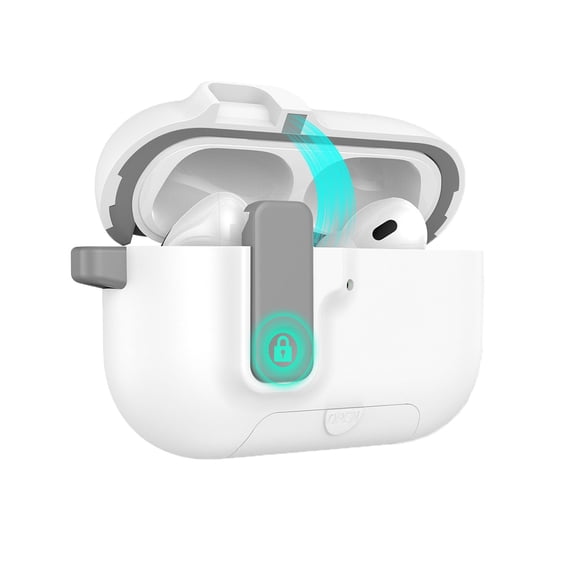 Security Lock Case for Wireless Earbuds Shockproof Protective Cover Auto Lock Rubber Shockproof Protective Sleeve