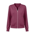 thumbnail image 6 of thefmos Women's Fall Winter Long Sleeve Zip Up Blazer Jackets Open Front Casual Solid Tops Dressy Work Office Trendy Outerwear Fashion Clothes, Purple 2XL, 6 of 6
