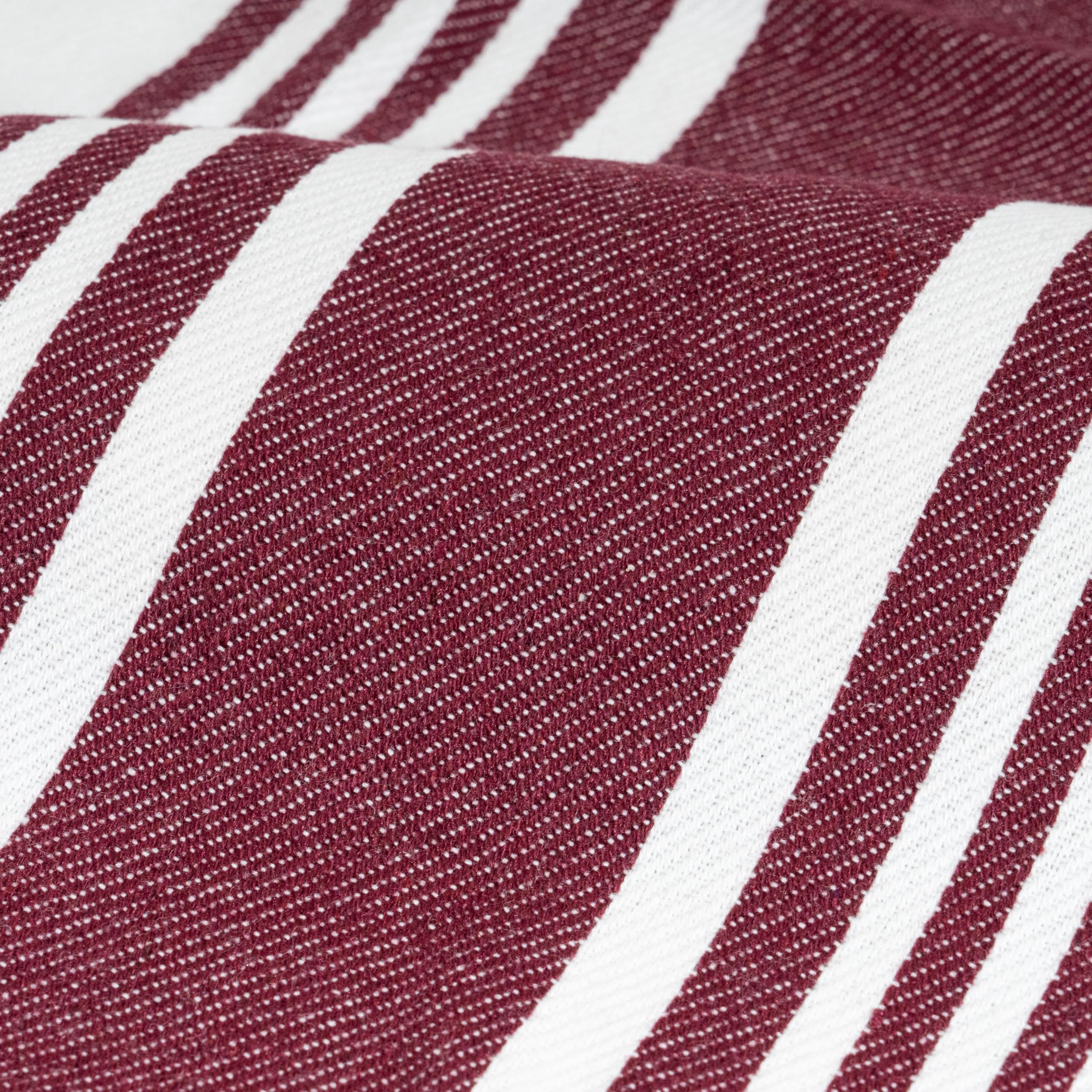 Large Absorbent Dish Towels, Striped, Cotton, 30x20", (Maroon, Pack of 6)