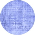 thumbnail image 1 of Ahgly Company Machine Washable Indoor Round Abstract Blue Contemporary Area Rugs, 5' Round, 1 of 4
