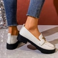 thumbnail image 6 of White Women Smart Casual Shoes Featuring Metal Buckle Detail Chunky Heel Construction Accommodates Extended Sizes Versatile For Work And Leisure Wear, 6 of 9