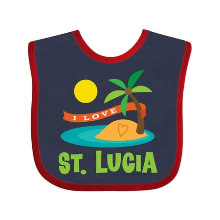 

Inktastic I Love St Lucia Gift Baby Boy or Baby Girl Bib