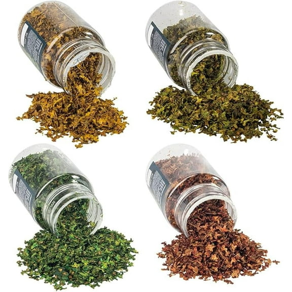 Realistic Miniature Leaves Simulation Leaves for DIY Mini Model Railway Fairy Garden Architecture Diorama Scenery Landscape Layout Halloween Village Accessories, Pack of 4