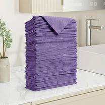 1-Pack Heavy-Duty Kitchen Cleaning Cloth 12"X12", Super Absorbent Microfiber for Countertops & Dishes, Effortless Grease Removal & Quick-Dry Dish Scrub Cloth (Purple)