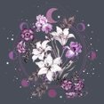 thumbnail image 2 of Women's Lost Gods Floral Moon  Racerback Tank Top Navy Blue Heather 2X Large, 2 of 4