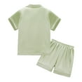 thumbnail image 3 of URMAGIC 4-14T Little Big Child Girl Boy Silk Satin Pajamas Short Sleeve 2PCS Sleepwear, 3 of 7