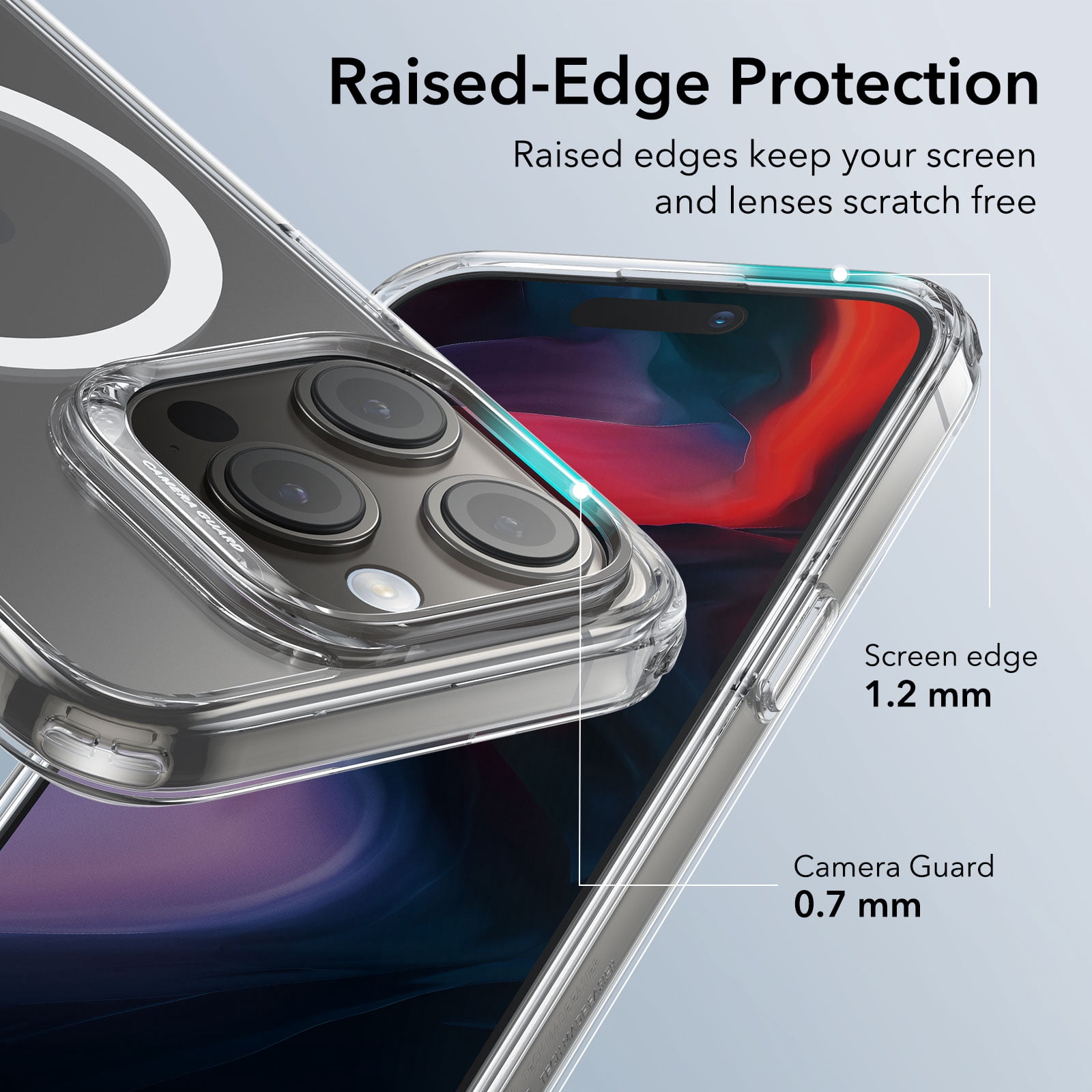 ESR Classic Hybrid Magnetic Case with HaloLock for iPhone 15 Pro Max, Magnetic MagSafe, Shockproof Ultra-high Hardness Protection, Clear