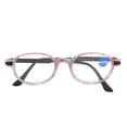 thumbnail image 2 of Gafas de lectura para personas mayores con bloqueo de luz azul, montura redonda de alta definición para hombres y mujeres +250 montura de rayas rosas, 2 of 14