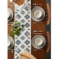 thumbnail image 4 of Table Runner Dresser Scarf 13 x 90 Inch Blue Beige Aztec Ethnic Southwestern Native Geometric Table Runners Non-Slip Heat Kitchen Dining Table Decor for Indoor Outdoor Home Party Decoration, 4 of 7