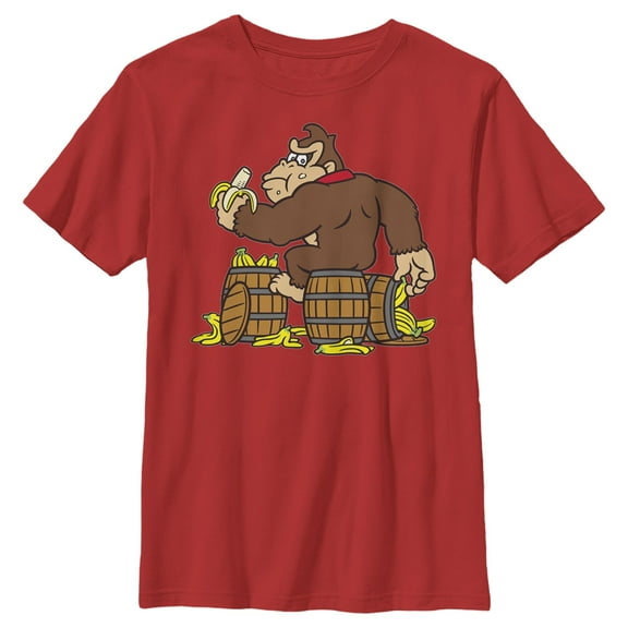 Boy's Nintendo Donkey Kong Banana Barrels Graphic T-Shirt
