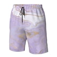 thumbnail image 5 of Kll Lavender Glitter Foil Stripes Men'S Casual Summer Beach Shorts Hawaiian Shorts With Pockets-Xx-Large, 5 of 9