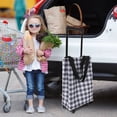 thumbnail image 3 of Carrito de compras plegable Carrito de compras portátil con asa Bolsa de mano plegable para comestibles Bolsa de compras con ruedas liviana Bolsa de comestibles reutilizable, 3 of 5