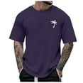 thumbnail image 1 of T-shirts pour Hommes Été Plage Imprimé Petit Arbre Manches Courtes Col Rond Blouse Confortable Décontracté Tee Tops pour Hommes, 1 of 4