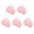 thumbnail image 1 of 5X Baño Lavado Cesta de Almacenamiento Cesta de Ducha ExtraíBle Cesta de Baño de Plástico Cesta de la Compra OrganizacióN de Almacenamiento Familiar Rosa, 1 of 5