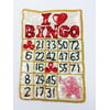 Bingo Card With Beige, Red ,Black Sequins, And Beads Pink Elephant 8\Inch X 6\Inch