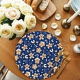 thumbnail image 3 of Christmas Round Placemats Set of 4 Gingerbread Man Snowflake Place Mats Washable Woven Placemat Candy Cane Blue Circle Braided Table Mat for Kitchen Dining Table Party Home Decor 15 Inch, 3 of 8