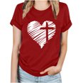 thumbnail image 2 of Pntutb Hauts pour Femmes Liquidation Mode Féminine Hauts Imprimés Manches Courtes Chemisier Col Rond T-Shirt Hauts, 2 of 4