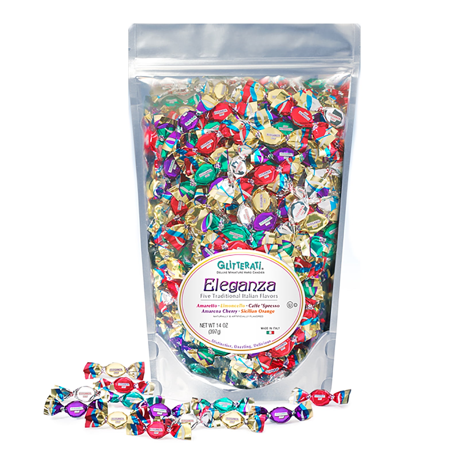 Glitterati Eleganza Hard Candy Miniature Italian Assortment 14 oz Bag