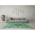 thumbnail image 3 of Ahgly Company Indoor Square Animal Turquoise Blue Traditional Area Rugs, 8' Square, 3 of 4