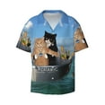 thumbnail image 3 of Cauagu Two Brave Cats Are Floating On The Sea Iceberg Men's Short Sleeve Button Down Hawaiian Shirt for Men Bowling Shirts Casual Summer Beach Shirt,Medium, 3 of 6