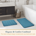 thumbnail image 2 of ComfiTime 2-Piece Memory Foam Bathroom Rug Set, Non-Slip Bath Mats for Bathroom Floor, Soft & Ultra Absorbent Shower Rug, Quick Dry Machine-Washable Bathmats, 17 x 24 & 20 x 32, Turquoise, 2 of 9
