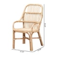 Bali & pari Sumatera Rattan BOHO Dining Chairs, Set of 2, Natural Brown ...
