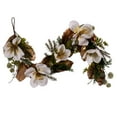 thumbnail image 3 of Vickerman 60" White Magnolia Garland., 3 of 5
