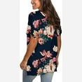 thumbnail image 5 of Cyber&Monday Deals Womens Tops Summer 2022,Summer Floral Tops for Women Classic V Neck Tshirts Short Sleeve Cute Tops Casual Loose Tunics Blouse, 5 of 6