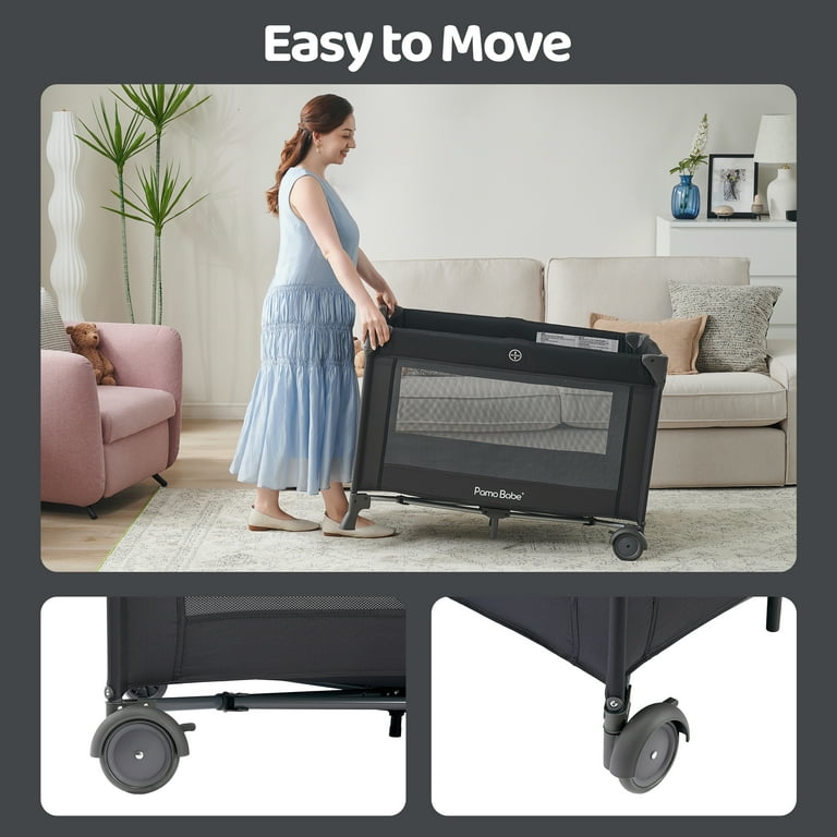 Pamo Babe Unisex Nursery Center Baby Playard with Bassinet & Changing Table, 0-36 Months