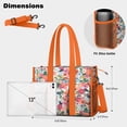 thumbnail image 5 of Teacher Tote Bag,Pioneer Flower Floral Print Pattern Teacher Utility Tote Bag,Large Work Tote Bags for Women with Multiple Pockets,Top Zipper Closure,13.8x10.6x6.7 Inch, 5 of 5