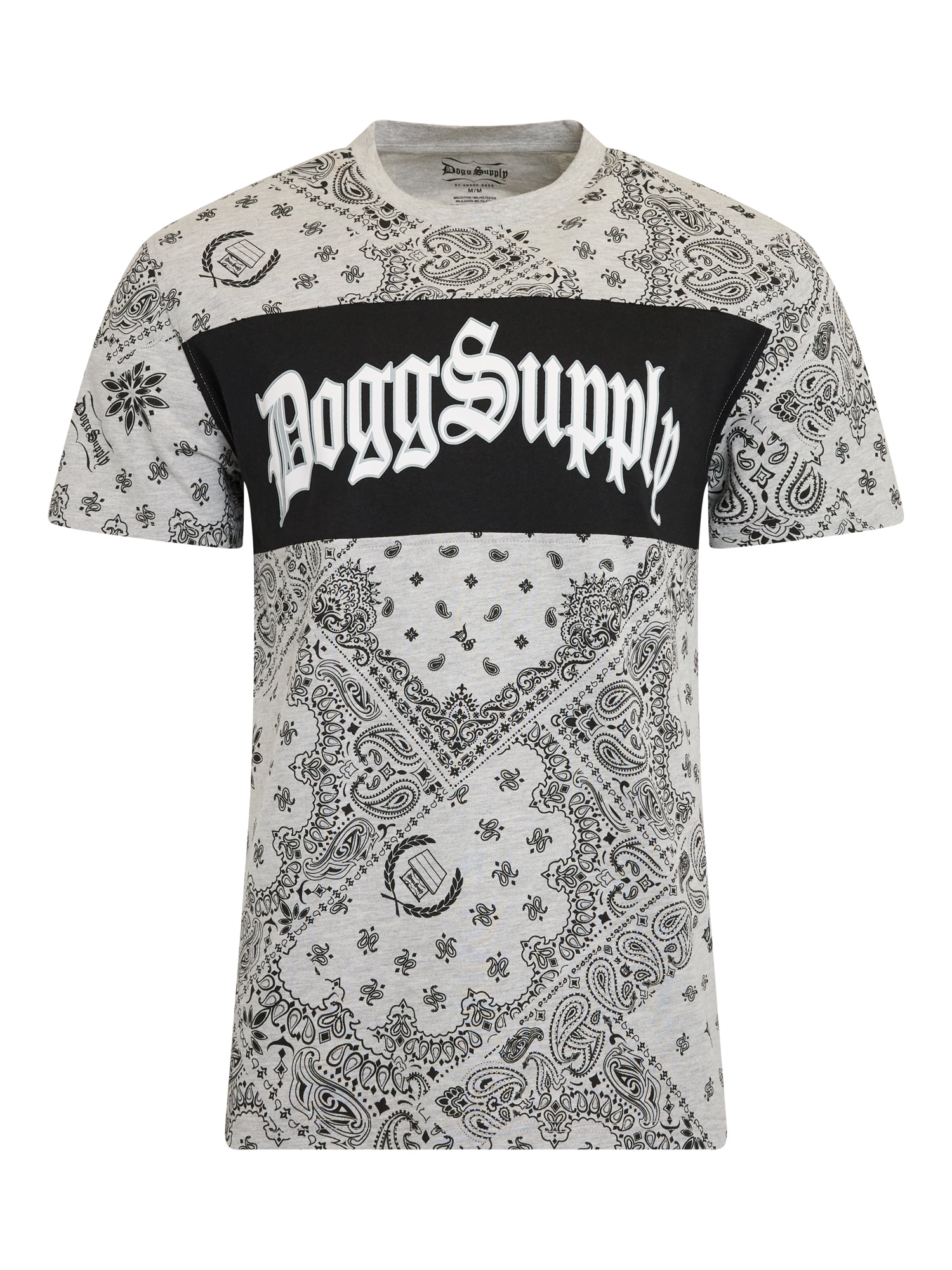 Dogg Supply by Snoop Dogg All-Gender Men's and Women's Bandana Print Short Sleeve Tee, Sizes XS-3XL