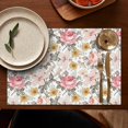 thumbnail image 5 of Pioneer Flower Floral Print Pattern Summer Placemats Table Placemats Set Of 4-Linen Kitchen Washable Placemats Table Mats 12x18 Inch Non-Slip Heat Resistant, 5 of 6