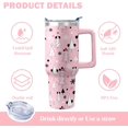 thumbnail image 4 of 40 OZ Christmas Gift Tumbler with Handle and Straw Pink Christmas Tree Steel Double Walled Vacuum Insulated Cup, Cute Holiday Gifts for Women Girls, 4 of 6