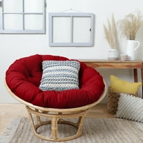 Sorra Home 48-inch Round Papasan Cushion - Red