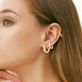 thumbnail image 3 of Alexcraft 3 Pairs Hoop Earrings for Women 14K Gold Plated Huggie Earring Set Hoops Multiple Piercings Earrings Sets for Women 6-8-10 mm, 3 of 7