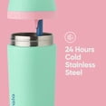 thumbnail image 2 of Owala Kid's Flip 14 oz. Insulated Stainless Steel Water Bottle - Teal/Pink, 2 of 4