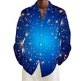 thumbnail image 2 of Telankuip Men's Mardi Gras Muscle Fit Dress Shirts -Free Long Sleeve Casual Button down Festival Sparkling Print Shirt Tops 2026 Fashion Carnival Holiday Party Outfits 2-Blue S, 2 of 4